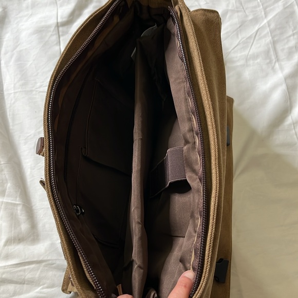 RAVUO Messenger Bag for Men Water Resistant Canvas Satchel Laptop 16.9 x 5.5 x 1 - Picture 11 of 16